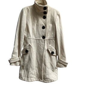 Guess wool blend button trench jacket coat Sz XS